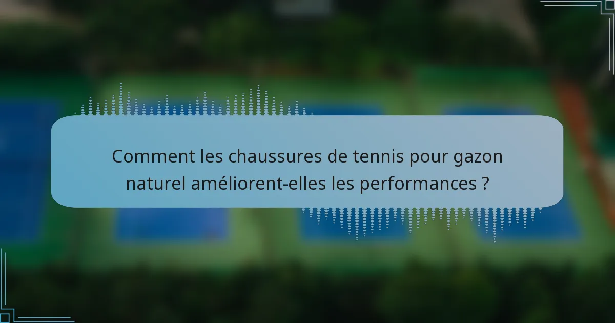 Comment les chaussures de tennis pour gazon naturel améliorent-elles les performances ?