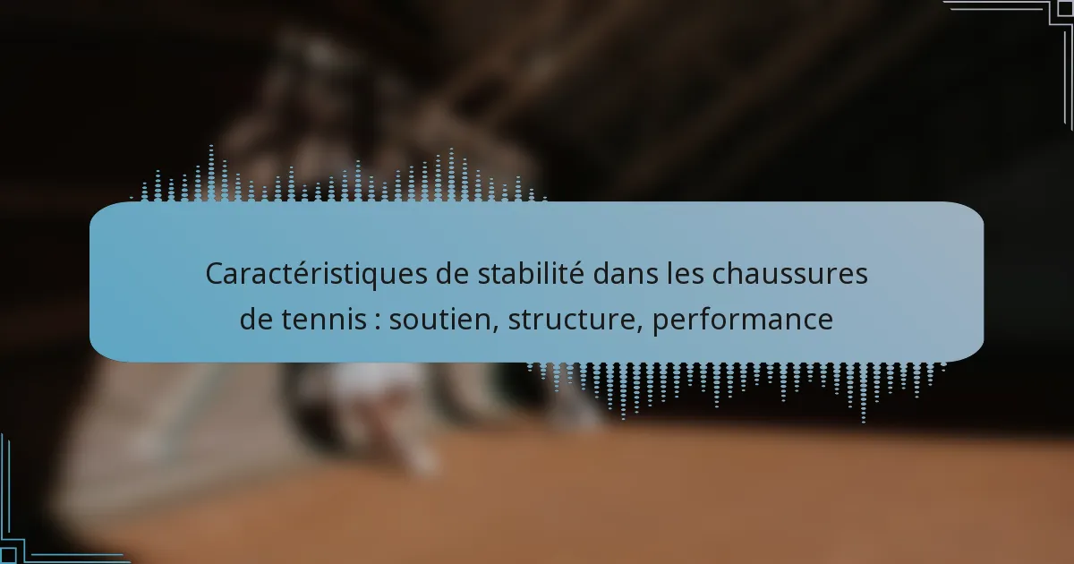 Caractéristiques de stabilité dans les chaussures de tennis : soutien, structure, performance
