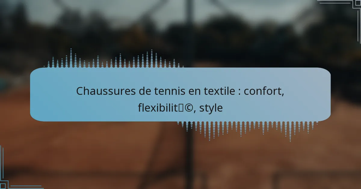 Chaussures de tennis en textile : confort, flexibilité, style