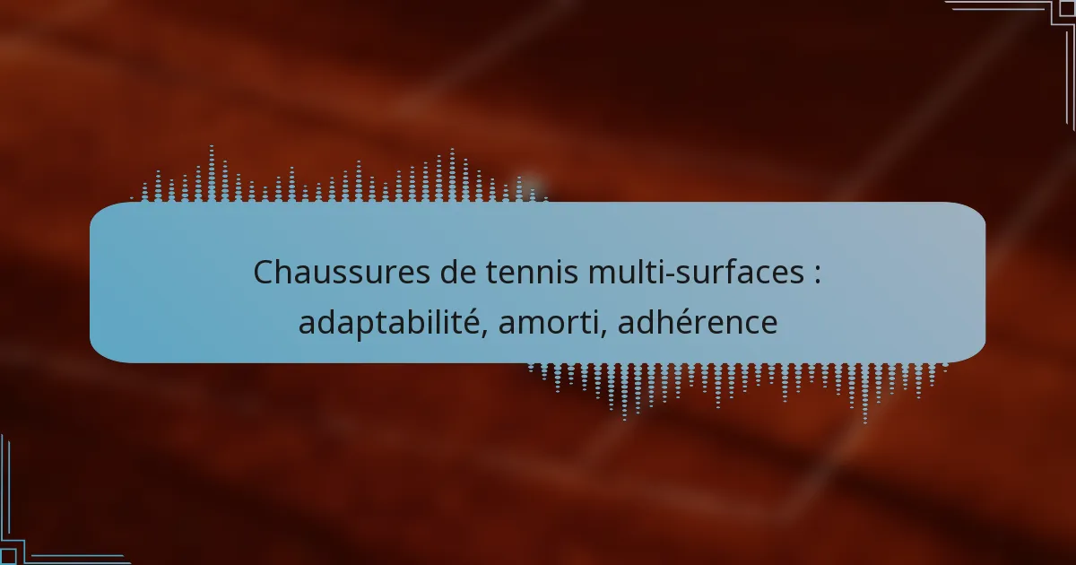 Chaussures de tennis multi-surfaces : adaptabilité, amorti, adhérence
