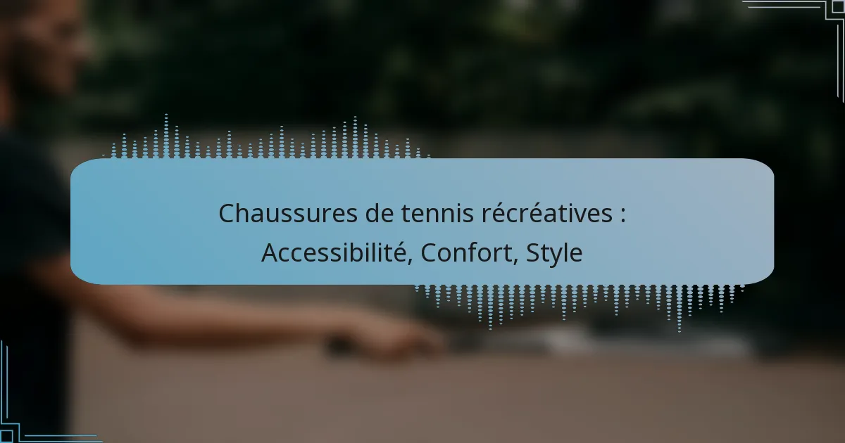 Chaussures de tennis récréatives : Accessibilité, Confort, Style
