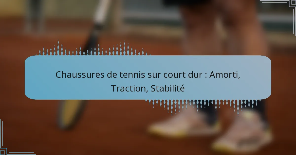 Chaussures de tennis sur court dur : Amorti, Traction, Stabilité