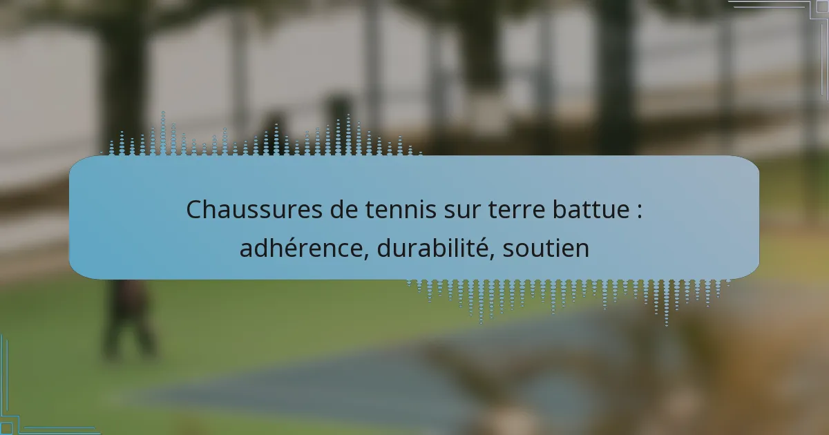 Chaussures de tennis sur terre battue : adhérence, durabilité, soutien