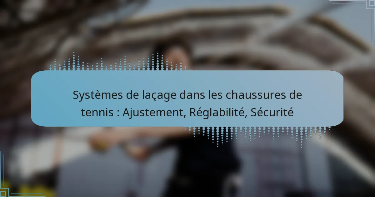 Systèmes de laçage dans les chaussures de tennis : Ajustement, Réglabilité, Sécurité
