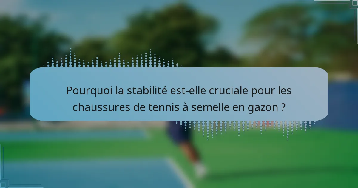 Pourquoi la stabilité est-elle cruciale pour les chaussures de tennis à semelle en gazon ?