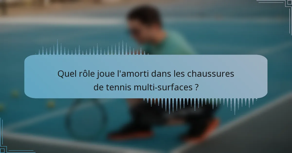 Quel rôle joue l'amorti dans les chaussures de tennis multi-surfaces ?