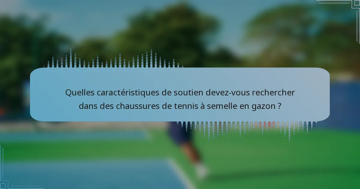 Quelles caractéristiques de soutien devez-vous rechercher dans des chaussures de tennis à semelle en gazon ?