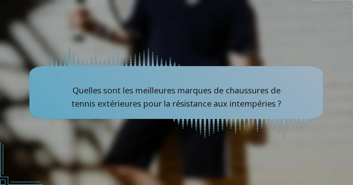Quelles sont les meilleures marques de chaussures de tennis extérieures pour la résistance aux intempéries ?